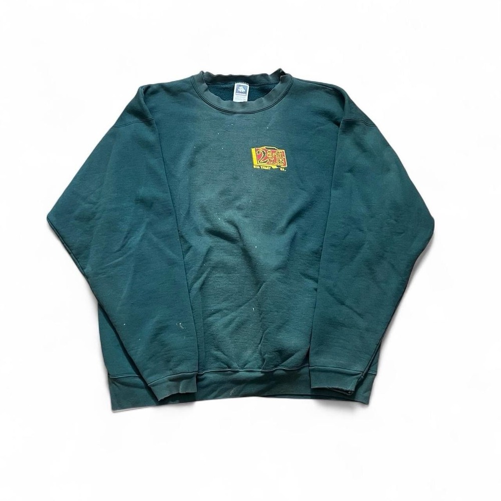 Vintage Sun Faded And Thrashed Green Crewneck Sweater Size 2XL Grunge Goth Skate